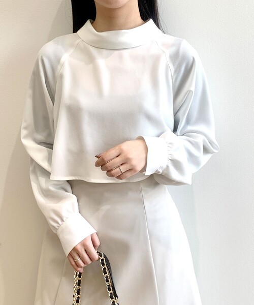 OPAQUE.CLIP（オペークドットクリップ）の「◆ロールカラージョーゼットブラウス（シャツ/ブラウス・レディース・ネイビー/ホワイト系/グリーン系/ピンク・40/36/38）」の22枚目の写真