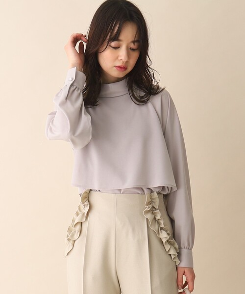 OPAQUE.CLIP（オペークドットクリップ）の「◆ロールカラージョーゼットブラウス（シャツ/ブラウス・レディース・ネイビー/ホワイト系/グリーン系/ピンク・40/36/38）」の18枚目の写真