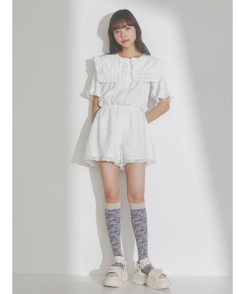 merry jenny（メリージェニー）の「ビッグフリルカラーブラウス（シャツ/ブラウス・レディース・ブラック/ブルー/オフホワイト・FREE）」の19枚目の写真