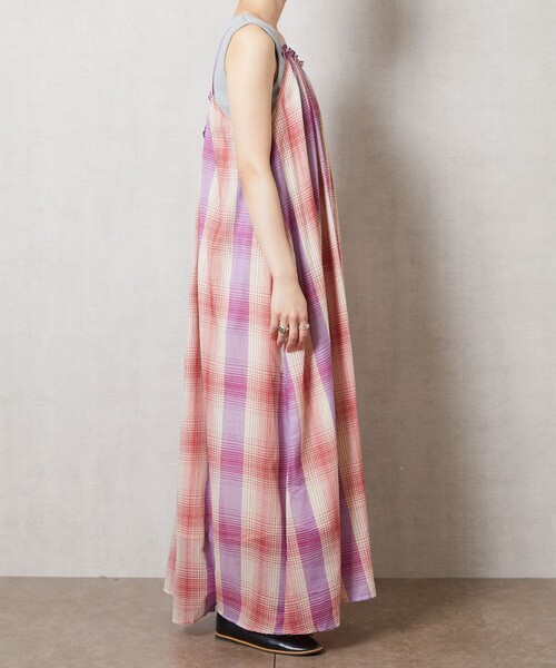 FREAK'S STORE(フリークスストア)の「【限定展開】インド チェック キャミ ワンピース(ワンピース・レディース・イエロー/オレンジ/グリーン/パープル/レッド/ブルー・フリ-)」の22枚目の写真