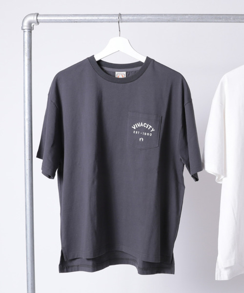HANGTEN（ハンテン）の「【HANG TEN/ハンテン】PT TEE（Tシャツ/カットソー・レディース・チャコールグレー/ホワイト・L/M）」の3枚目の写真