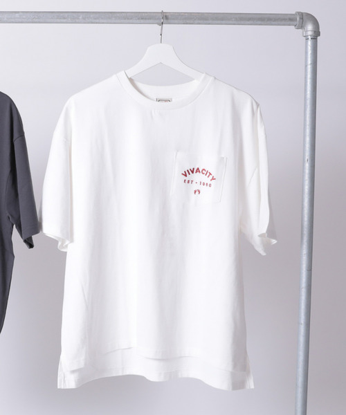 HANGTEN（ハンテン）の「【HANG TEN/ハンテン】PT TEE（Tシャツ/カットソー・レディース・チャコールグレー/ホワイト・L/M）」の4枚目の写真