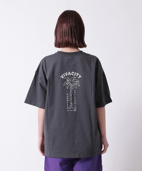 HANGTEN（ハンテン）の「【HANG TEN/ハンテン】PT TEE（Tシャツ/カットソー・レディース・チャコールグレー/ホワイト・L/M）」の7枚目の写真