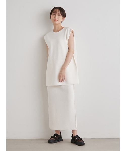 emmi（エミ）の「【emmi atelier】サマーパイルIラインスカート（スカート・レディース・アイボリー/ブラック・FREE）」の8枚目の写真