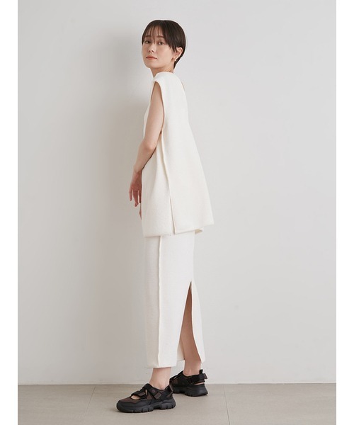 emmi（エミ）の「【emmi atelier】サマーパイルIラインスカート（スカート・レディース・アイボリー/ブラック・FREE）」の10枚目の写真