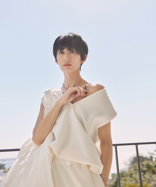 emmi（エミ）の「【emmi atelier】サマーパイルIラインスカート（スカート・レディース・アイボリー/ブラック・FREE）」の4枚目の写真