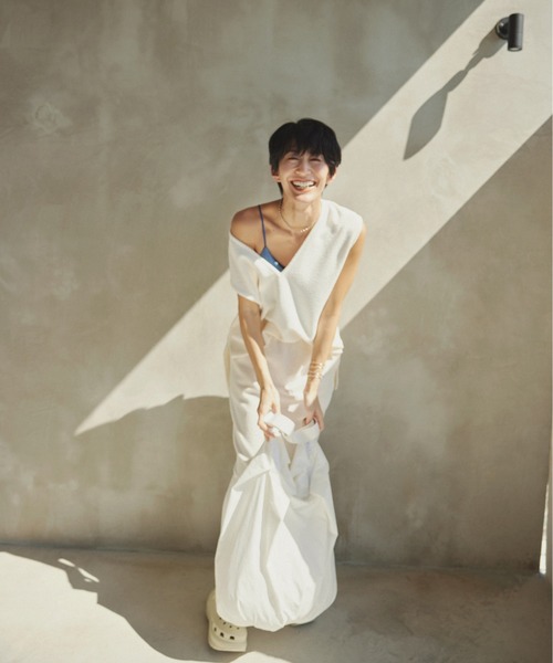 emmi（エミ）の「【emmi atelier】サマーパイルIラインスカート（スカート・レディース・アイボリー/ブラック・FREE）」の19枚目の写真