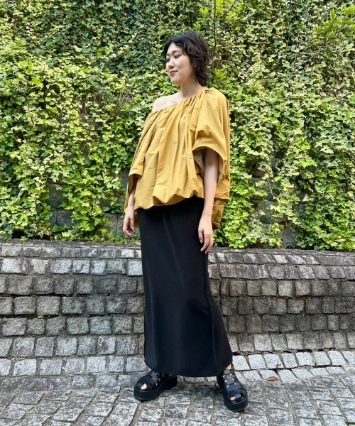 emmi（エミ）の「【emmi atelier】サマーパイルIラインスカート（スカート・レディース・アイボリー/ブラック・FREE）」の21枚目の写真