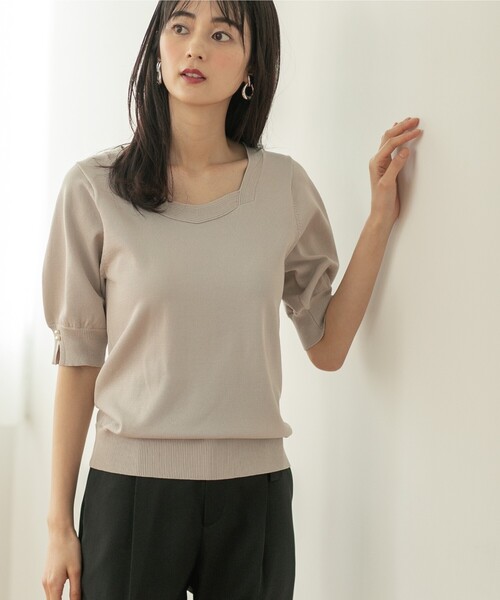 index（インデックス）の「◆フェイクパールスリーブニット【UV/洗濯機洗い可】（ニット/セーター・レディース・ブラック/ライトオレンジ系/イエロー系その他/ホワイト系/ライトグレー・38/40/42/36）」の18枚目の写真