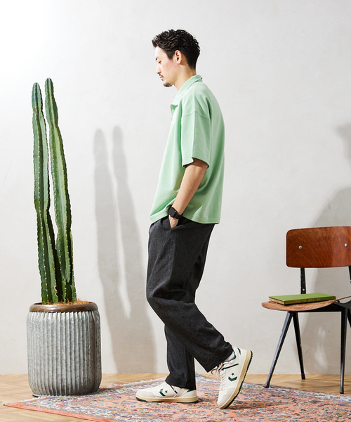 JOURNAL STANDARD relume（ジャーナルスタンダード　レリューム）の「CALIFORNIA DAMAGE ハーフジップスウェット半袖（Tシャツ/カットソー・メンズ・ブラック/モスグリーン/ベージュ系その他/バーガンディー・MEDIUM/LARGE）」の13枚目の写真