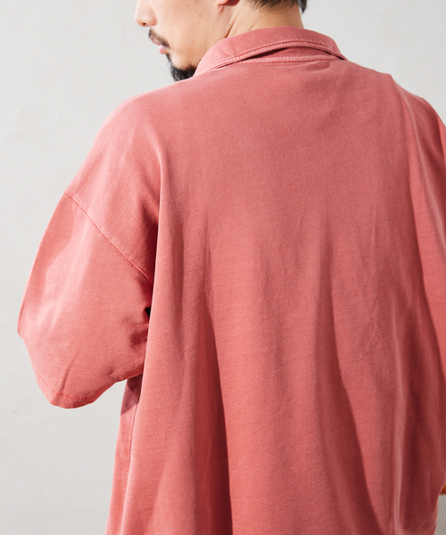 JOURNAL STANDARD relume（ジャーナルスタンダード　レリューム）の「CALIFORNIA DAMAGE ハーフジップスウェット半袖（Tシャツ/カットソー・メンズ・ブラック/モスグリーン/ベージュ系その他/バーガンディー・MEDIUM/LARGE）」の18枚目の写真