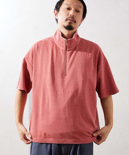 JOURNAL STANDARD relume（ジャーナルスタンダード　レリューム）の「CALIFORNIA DAMAGE ハーフジップスウェット半袖（Tシャツ/カットソー・メンズ・ブラック/モスグリーン/ベージュ系その他/バーガンディー・MEDIUM/LARGE）」の21枚目の写真