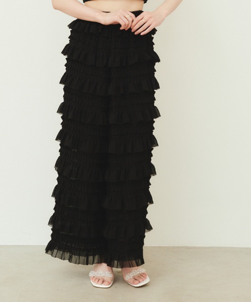 paravion（パラビオン）の「frill pants（その他パンツ・レディース・アイボリー/ブラック・FREE）」の4枚目の写真