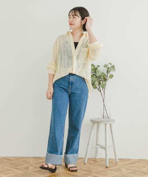 ITEMS URBANRESEARCH（アイテムズ アーバンリサーチ）の「エンブロイダリーレースシャツ（シャツ/ブラウス・メンズ・レッド系その他/ブラック/ブルー系その他/オフホワイト・LARGE/MEDIUM）」の8枚目の写真