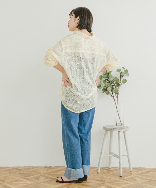 ITEMS URBANRESEARCH（アイテムズ アーバンリサーチ）の「エンブロイダリーレースシャツ（シャツ/ブラウス・メンズ・レッド系その他/ブラック/ブルー系その他/オフホワイト・LARGE/MEDIUM）」の9枚目の写真