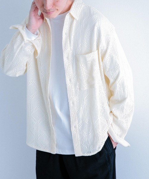 ITEMS URBANRESEARCH（アイテムズ アーバンリサーチ）の「エンブロイダリーレースシャツ（シャツ/ブラウス・メンズ・レッド系その他/ブラック/ブルー系その他/オフホワイト・LARGE/MEDIUM）」の12枚目の写真