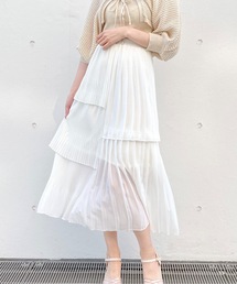 one way | ジョーゼットアシメプリーツスカート(スカート)