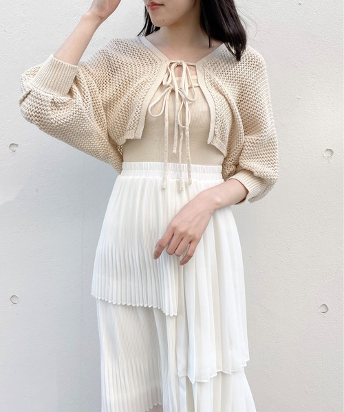 one way（ワンウェイ）の「ジョーゼットアシメプリーツスカート（スカート・レディース・ホワイト/ベージュ/ブラック/ホワイト系その他・FREE）」の10枚目の写真