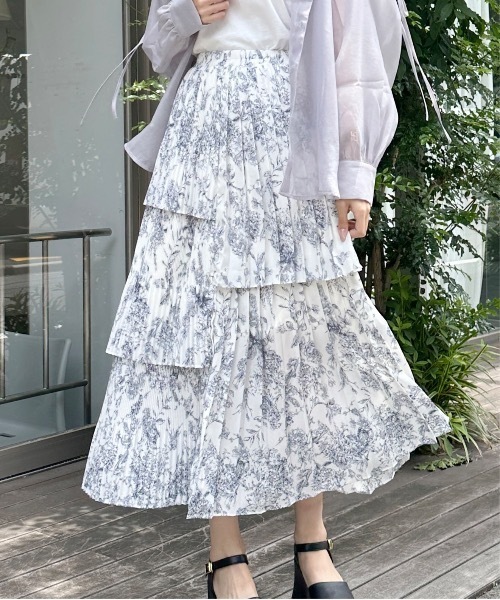 one way（ワンウェイ）の「ジョーゼットアシメプリーツスカート（スカート・レディース・ホワイト/ベージュ/ブラック/ホワイト系その他・FREE）」の12枚目の写真