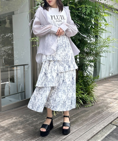 one way（ワンウェイ）の「ジョーゼットアシメプリーツスカート（スカート・レディース・ホワイト/ベージュ/ブラック/ホワイト系その他・FREE）」の13枚目の写真