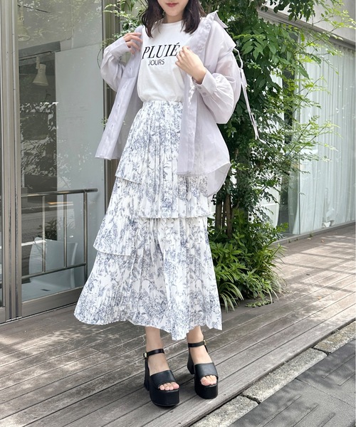 one way（ワンウェイ）の「ジョーゼットアシメプリーツスカート（スカート・レディース・ホワイト/ベージュ/ブラック/ホワイト系その他・FREE）」の15枚目の写真