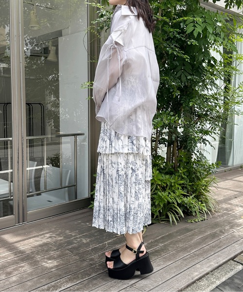 one way（ワンウェイ）の「ジョーゼットアシメプリーツスカート（スカート・レディース・ホワイト/ベージュ/ブラック/ホワイト系その他・FREE）」の16枚目の写真