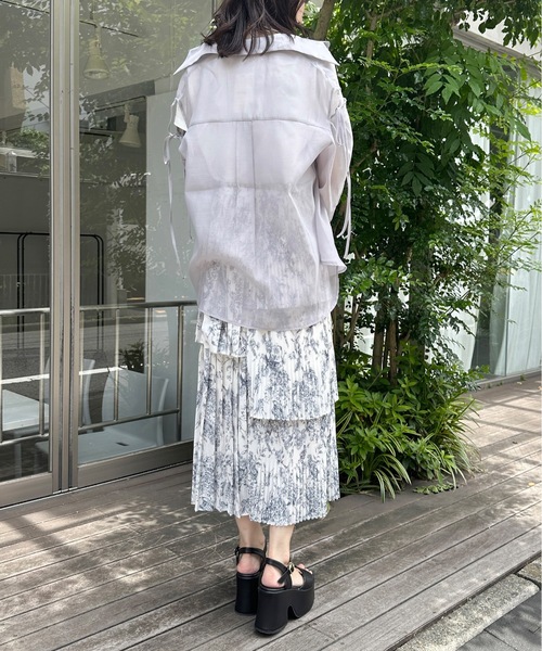 one way（ワンウェイ）の「ジョーゼットアシメプリーツスカート（スカート・レディース・ホワイト/ベージュ/ブラック/ホワイト系その他・FREE）」の17枚目の写真