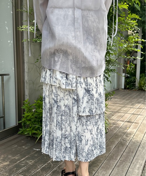 one way（ワンウェイ）の「ジョーゼットアシメプリーツスカート（スカート・レディース・ホワイト/ベージュ/ブラック/ホワイト系その他・FREE）」の18枚目の写真