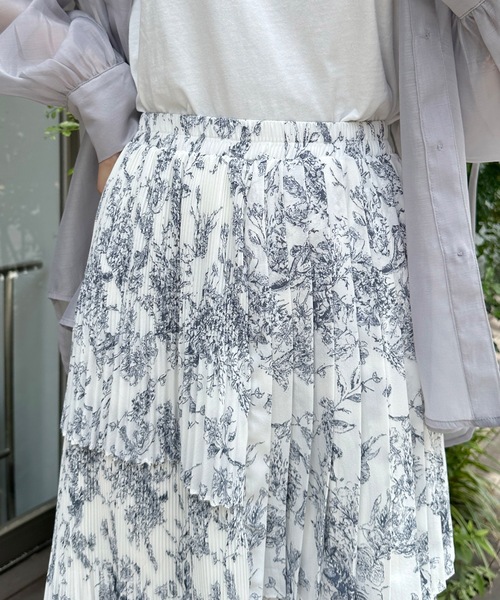 one way（ワンウェイ）の「ジョーゼットアシメプリーツスカート（スカート・レディース・ホワイト/ベージュ/ブラック/ホワイト系その他・FREE）」の19枚目の写真