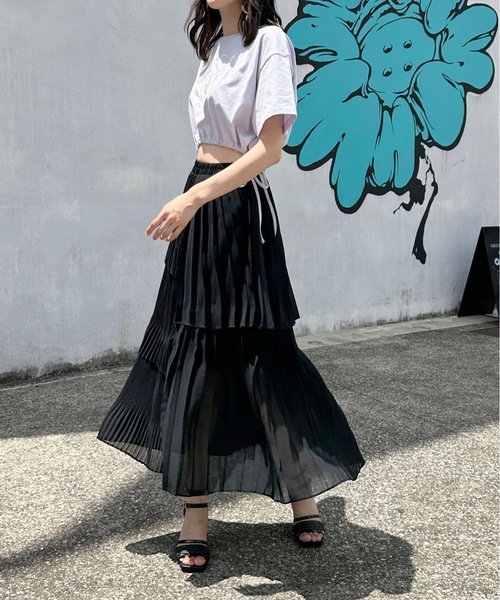 one way（ワンウェイ）の「ジョーゼットアシメプリーツスカート（スカート・レディース・ホワイト/ベージュ/ブラック/ホワイト系その他・FREE）」の22枚目の写真