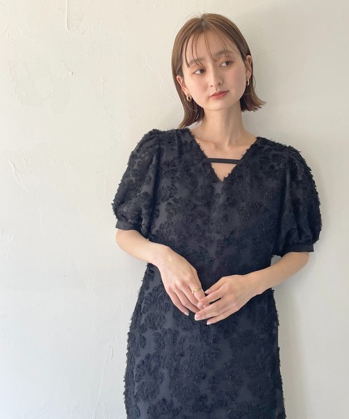 CLEIO（クレイオ）の「【CLEIO】フリンジジャガードワンピース（ドレス・レディース・アイボリー/ブラック・FREE）」の13枚目の写真