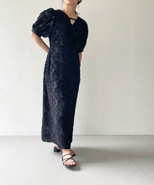 CLEIO（クレイオ）の「【CLEIO】フリンジジャガードワンピース（ドレス・レディース・アイボリー/ブラック・FREE）」の17枚目の写真