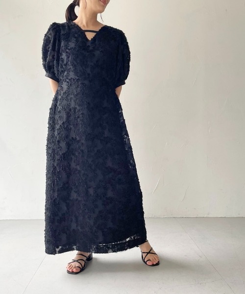 CLEIO（クレイオ）の「【CLEIO】フリンジジャガードワンピース（ドレス・レディース・アイボリー/ブラック・FREE）」の18枚目の写真