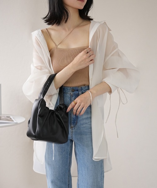 IAMUSE(アイアミューズ)の「シアーバックドロストシャツ S0980【IAMUSE】(シャツ/ブラウス・レディース・ネイビー/オフホワイト/グレー・FREE)」の1枚目の写真