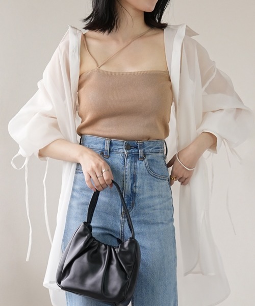 IAMUSE(アイアミューズ)の「シアーバックドロストシャツ S0980【IAMUSE】(シャツ/ブラウス・レディース・ネイビー/オフホワイト/グレー・FREE)」の6枚目の写真