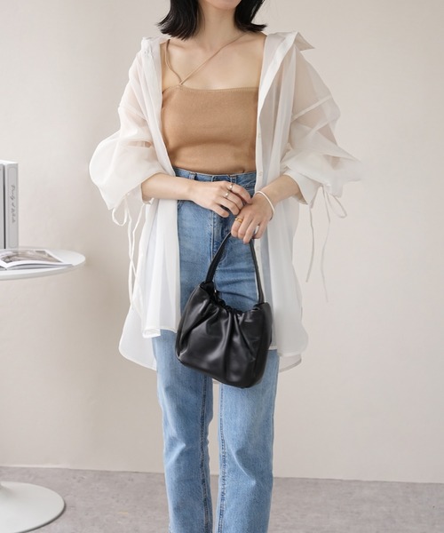 IAMUSE(アイアミューズ)の「シアーバックドロストシャツ S0980【IAMUSE】(シャツ/ブラウス・レディース・ネイビー/オフホワイト/グレー・FREE)」の5枚目の写真