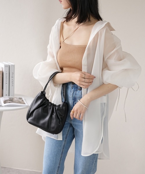 IAMUSE(アイアミューズ)の「シアーバックドロストシャツ S0980【IAMUSE】(シャツ/ブラウス・レディース・ネイビー/オフホワイト/グレー・FREE)」の10枚目の写真