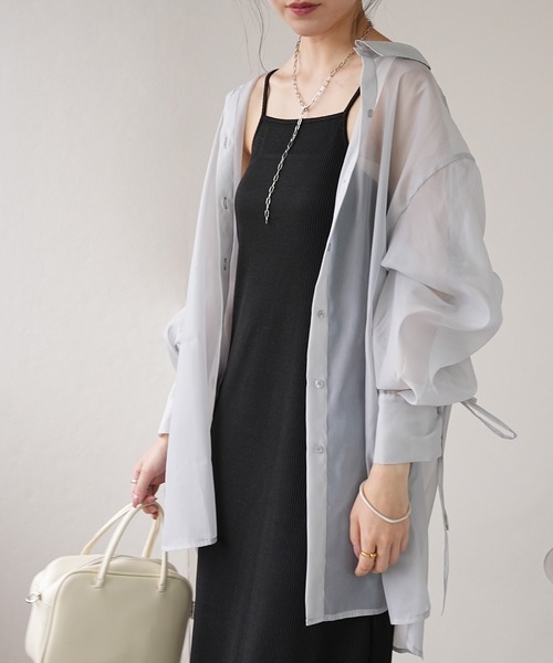 IAMUSE(アイアミューズ)の「シアーバックドロストシャツ S0980【IAMUSE】(シャツ/ブラウス・レディース・ネイビー/オフホワイト/グレー・FREE)」の17枚目の写真