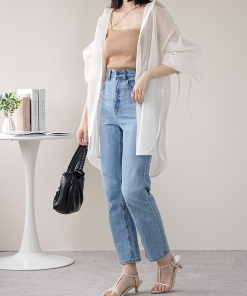 IAMUSE(アイアミューズ)の「シアーバックドロストシャツ S0980【IAMUSE】(シャツ/ブラウス・レディース・ネイビー/オフホワイト/グレー・FREE)」の9枚目の写真