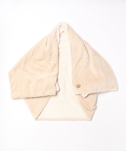 ALTROSE(アルトローズ)の「4WAY ニット編み マイクロ 裏ボア ブランケット S 膝掛け ひざ掛け(ブランケット・レディース・ブルーグリーン/イエロー/モカ/アイボリー・FREE)」の6枚目の写真