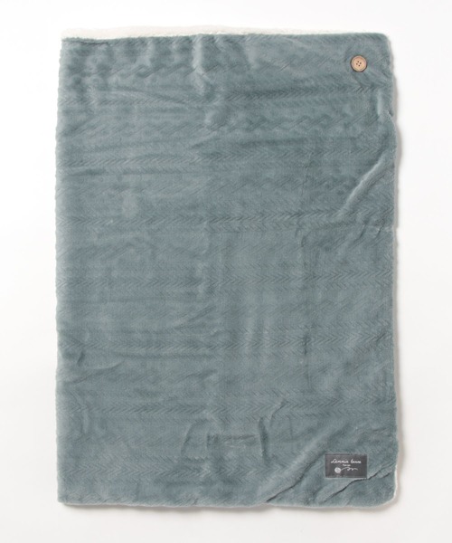 ALTROSE(アルトローズ)の「4WAY ニット編み マイクロ 裏ボア ブランケット S 膝掛け ひざ掛け(ブランケット・レディース・ブルーグリーン/イエロー/モカ/アイボリー・FREE)」の7枚目の写真