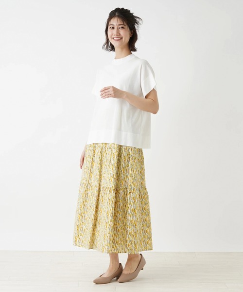 en recre(アンレクレ)の「【EMMACULATE】ハイネック半袖ニットプルオーバー(ニット/セーター・レディース・LT.PINK/ライム/オフホワイト・2)」の4枚目の写真