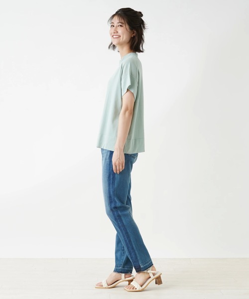 en recre(アンレクレ)の「【EMMACULATE】ハイネック半袖ニットプルオーバー(ニット/セーター・レディース・LT.PINK/ライム/オフホワイト・2)」の8枚目の写真