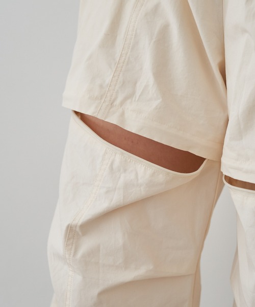 Kastane（カスタネ）の「膝開きパラシュートパンツ（カーゴパンツ・レディース・アイボリー/ブラック・FREE）」の13枚目の写真