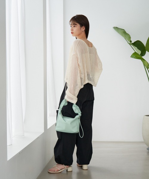 Kastane（カスタネ）の「膝開きパラシュートパンツ（カーゴパンツ・レディース・アイボリー/ブラック・FREE）」の14枚目の写真