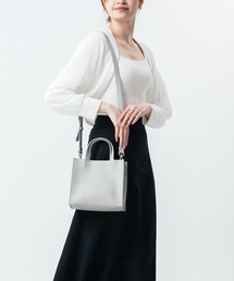 MURA | PU(合成皮革) スクエア 高見え ショルダーベルト付き ミニ トートショルダー(ショルダーバッグ)