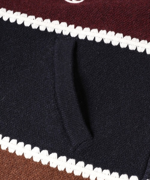 Palm Angels(パームエンジェルス)の「PA MONOGRAM STRIPED KNIT JKT(その他アウター・メンズ・ネイビー系・M)」の2枚目の写真