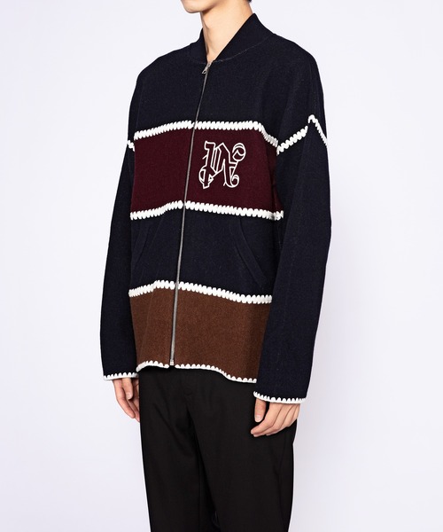 Palm Angels(パームエンジェルス)の「PA MONOGRAM STRIPED KNIT JKT(その他アウター・メンズ・ネイビー系・M)」の6枚目の写真