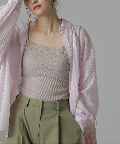 FREE'S MART(フリーズマート)の「テレコレースキャミソール(キャミソール・レディース・ベージュ/ホワイト/ブラック・FREE)」の1枚目の写真