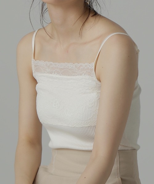 FREE'S MART(フリーズマート)の「テレコレースキャミソール(キャミソール・レディース・ベージュ/ホワイト/ブラック・FREE)」の18枚目の写真